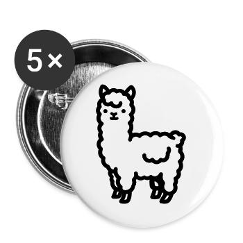 Alpaca - Buttons large 2.2''/56 mm (5-pack) - white - Front