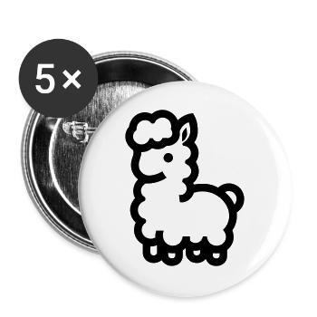 Alpaka - Buttons groß 56 mm (5er Pack) - Weiß - Vorne