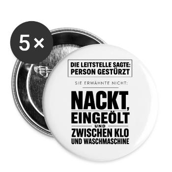 Person Gestürzt, Details Verschwiegen - Buttons groß 56 mm (5er Pack) - Weiß - Vorne