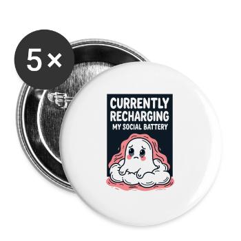 Charge level: My social battery - Buttons large 2.2''/56 mm (5-pack) - white - Front