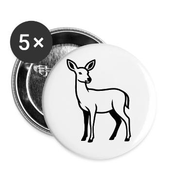 Deer Silhouette Hunter Hunting Club Forester Forest - Buttons large 2.2''/56 mm (5-pack) - white - Front