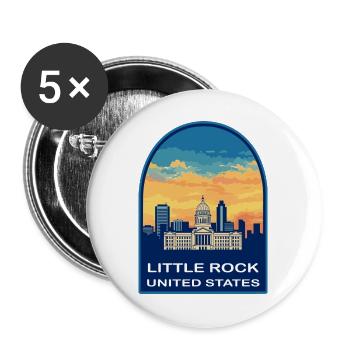 Badge de voyage du Capitole Arkansas Sunset Travel - Lot de 5 grands badges (56 mm) - blanc - Devant