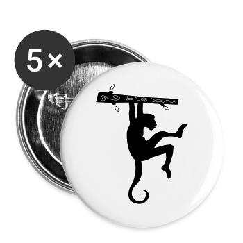 Singe - Lot de 5 grands badges (56 mm) - blanc - Devant