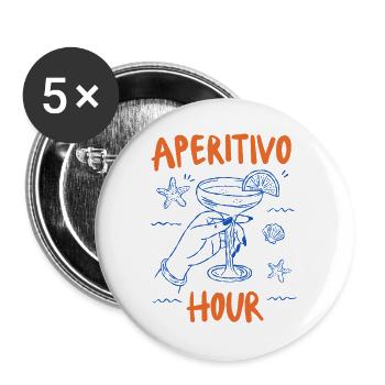 Aperitivo Hour Coastal Cocktail Mood - Buttons large 2.2''/56 mm (5-pack) - white - Front