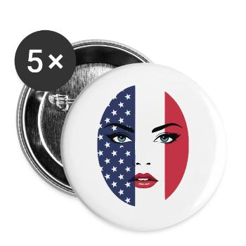 250e anniversaire des États-Unis - Lot de 5 grands badges (56 mm) - blanc - Devant