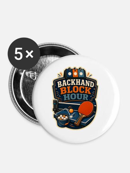 BACKHAND BLOCK HOUR Computer - Buttons groß 56 mm (5er Pack) - Weiß