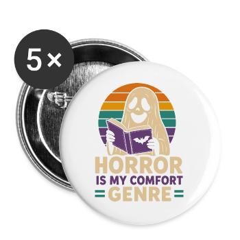 L’horreur est mon esprit de genre réconfortant - Lot de 5 grands badges (56 mm) - blanc - Devant