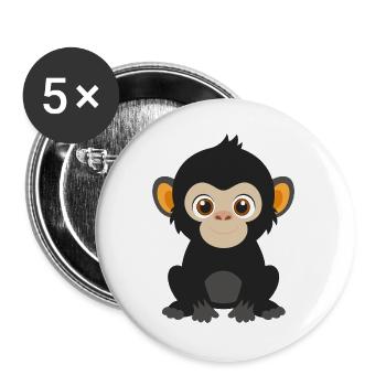 Bébé gorille - Lot de 5 grands badges (56 mm) - blanc - Devant