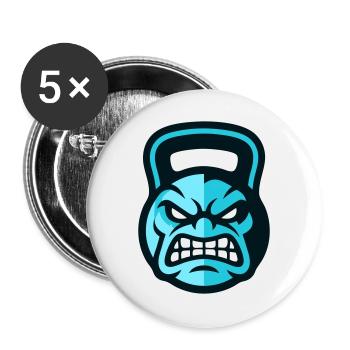 Workout Kettlebell Logo - Buttons large 2.2''/56 mm (5-pack) - white - Front