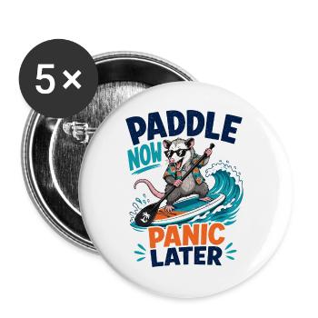 Impression arrière | SUP Paddleboard Board Stand Up Paddle - Lot de 5 grands badges (56 mm) - blanc - Devant