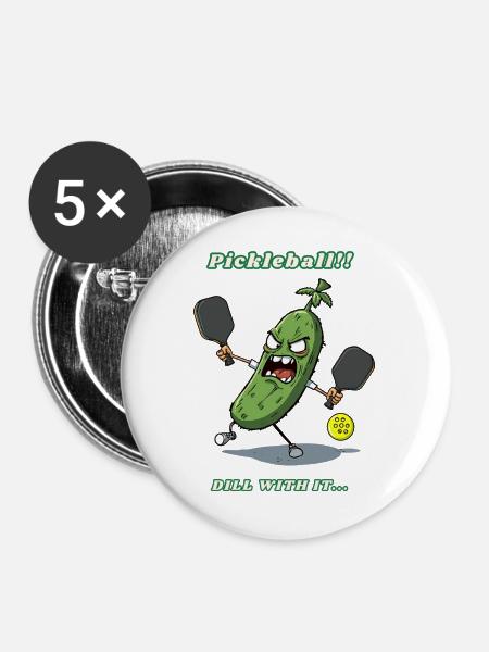 Pickleball - Buttons groß 56 mm (5er Pack) - Weiß