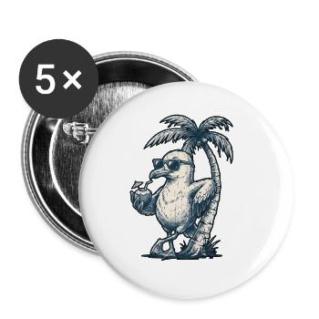 Glace Mouette Fraîche - Lot de 5 grands badges (56 mm) - blanc - Devant