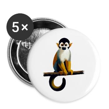 Squirrel monkey - Buttons large 2.2''/56 mm (5-pack) - white - Front