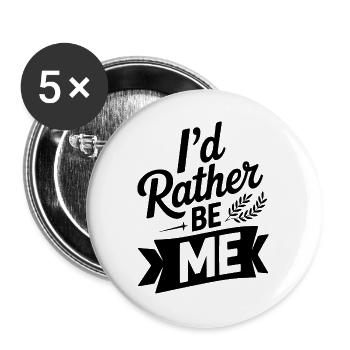 Ich wäre lieber ich selbst - Buttons groß 56 mm (5er Pack) - Weiß - Vorne