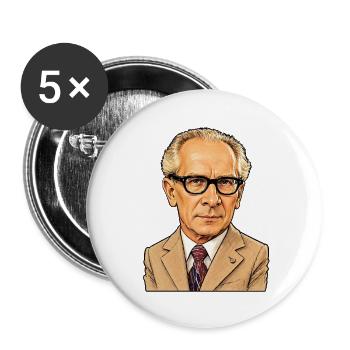 Erich Honecker Karikatur (freigestellt) - Buttons groß 56 mm (5er Pack) - Weiß - Vorne