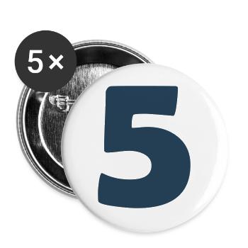 5_zahl- - Buttons groß 56 mm (5er Pack) - Weiß - Vorne