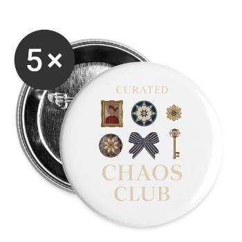 Curated Chaos Club Motifs - Buttons groß 56 mm (5er Pack) - Weiß - Vorne