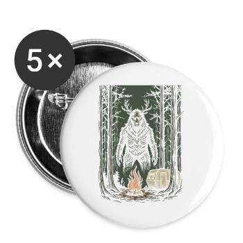 Wandern – Outdoor-Abenteuer – Du bist nicht allein - Buttons groß 56 mm (5er Pack) - Weiß - Vorne