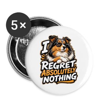 Shetland Shepherd - Buttons large 2.2''/56 mm (5-pack) - white - Front