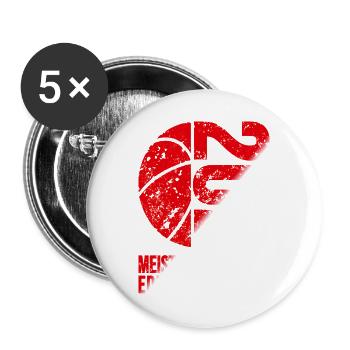 Basketball Meister Edition 2026 in rot und weiß - Buttons groß 56 mm (5er Pack) - Weiß - Vorne