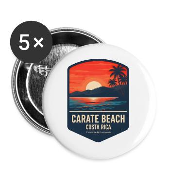 Carate Beach Costa Rica Puntarenas Sonnenuntergang - Buttons groß 56 mm (5er Pack) - Weiß - Vorne
