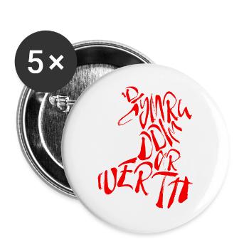 'Di Cymru Ddim Ar Werth - Buttons groß 56 mm (5er Pack) - Weiß - Vorne