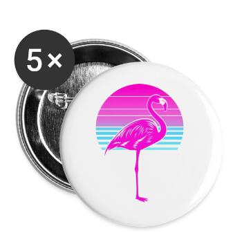 Pink Und Stolz Darauf - Buttons groß 56 mm (5er Pack) - Weiß - Vorne