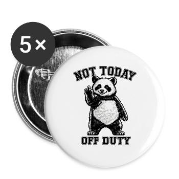 Panda not on duty today - Buttons large 2.2''/56 mm (5-pack) - white - Front