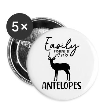 Antelope Funny Animal Saying - Buttons large 2.2''/56 mm (5-pack) - white - Front