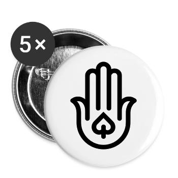 hand of Fatma Hamsa - Buttons large 2.2''/56 mm (5-pack) - white - Front