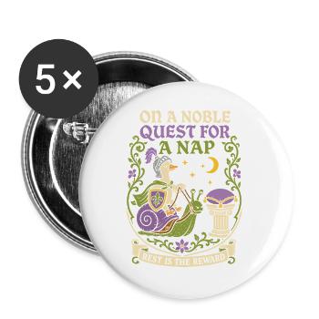 Noble knight in search of sleep - Buttons large 2.2''/56 mm (5-pack) - white - Front