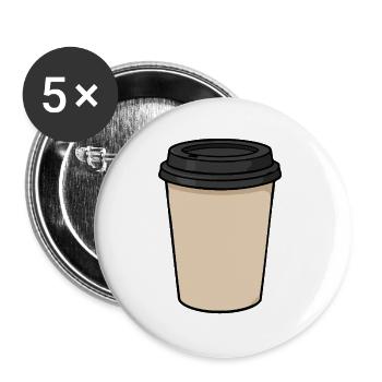 Blank Takeaway Coffee Cup Sticker Design - Buttons large 2.2''/56 mm (5-pack) - white - Front