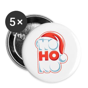 Ho Ho No Design - Lot de 5 grands badges (56 mm) - blanc - Devant