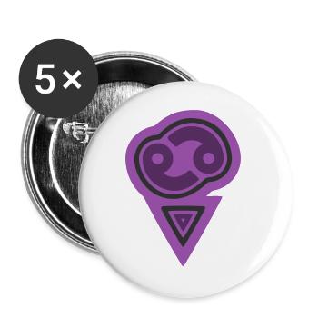 Cancer tribal du zodiaque et eau - Lot de 5 grands badges (56 mm) - blanc - Devant