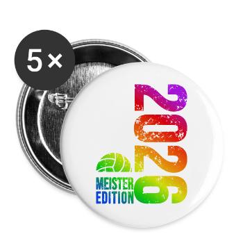 Maillot Volleyball Master 2026, sac arc-en-ciel - Lot de 5 grands badges (56 mm) - blanc - Devant