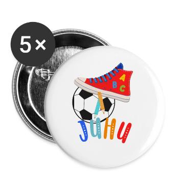 ABC shooters with a love of football - Buttons large 2.2''/56 mm (5-pack) - white - Front