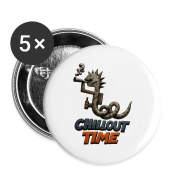 Chillout Time Snake Punk - Lot de 5 grands badges (56 mm) - blanc - Devant