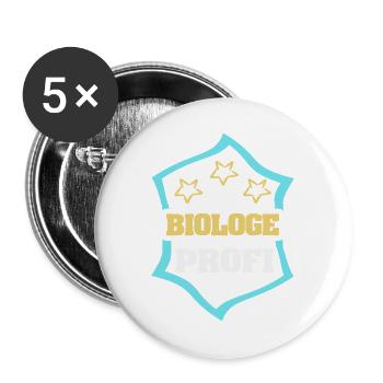 Biologe als Arbeit - Buttons groß 56 mm (5er Pack) - Weiß - Vorne