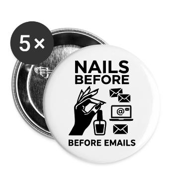nails before mails - Buttons large 2.2''/56 mm (5-pack) - white - Front