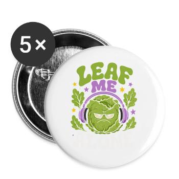 Leaf Me Alone Salad Humor - Buttons large 2.2''/56 mm (5-pack) - white - Front