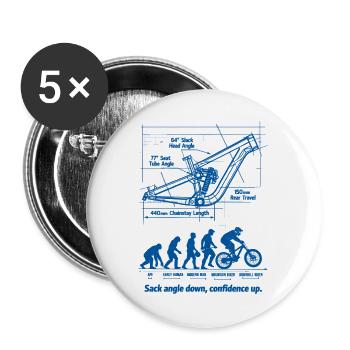 MTB Evolution Blueprint: Full Suspension Downhill - Buttons large 2.2''/56 mm (5-pack) - white - Front