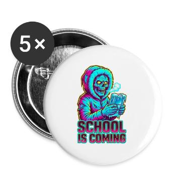 School Is Coming Icy Handheld Console Zombie - Buttons large 2.2''/56 mm (5-pack) - white - Front