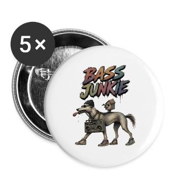 techno dog - Buttons large 2.2''/56 mm (5-pack) - white - Front