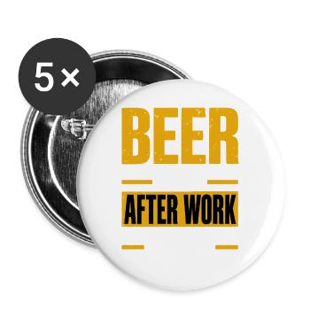 Bière Humour Bière Amour Beer Fan Cadeau - Lot de 5 grands badges (56 mm) - blanc - Devant