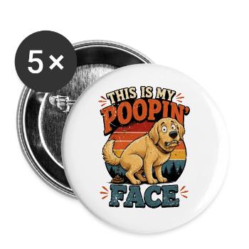 Races de chiens Funny Retriever - Lot de 5 grands badges (56 mm) - blanc - Devant