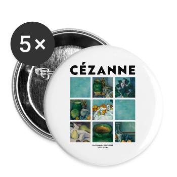 Kunst Malerei von Cezanne Impressionismus - Buttons groß 56 mm (5er Pack) - Weiß - Vorne