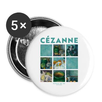 Kunst Malerei von Cezanne Impressionismus - Buttons groß 56 mm (5er Pack) - Weiß - Vorne
