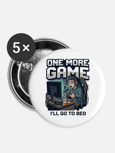 Noch ein Spiel - Buttons groß 56 mm (5er Pack) - Weiß