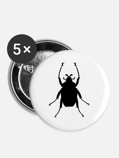 Afrikanischer Goliathkäfer - Buttons groß 56 mm (5er Pack) - Weiß