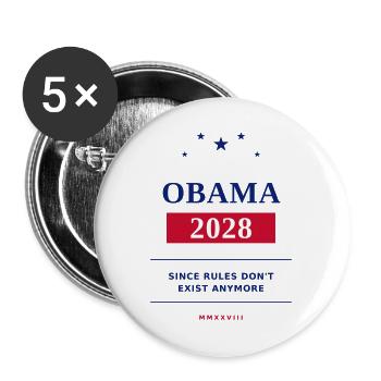 Wahljahr 2028 Satire Textdruck - Buttons groß 56 mm (5er Pack) - Weiß - Vorne